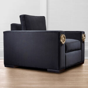Living Room Furniture - Black velvet Lion Armchair by Lori Morris Interior Design